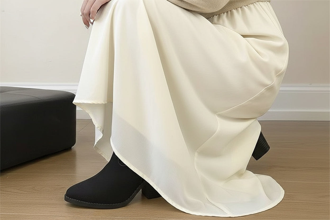 Sarah Express Retro Pointed Toe Slip-On Sock Booties Black