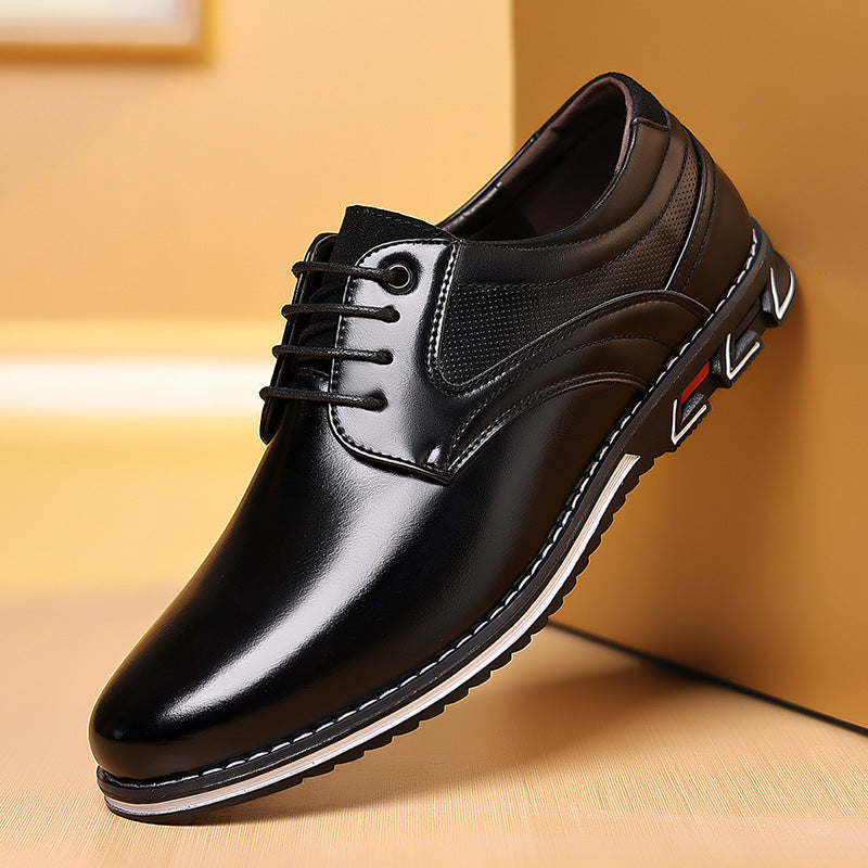 Sarah Express Men's Casual Leather Stitching Work Shoes