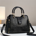 Sarah Express Structured Pattern Shoulder Messenger Bag Black