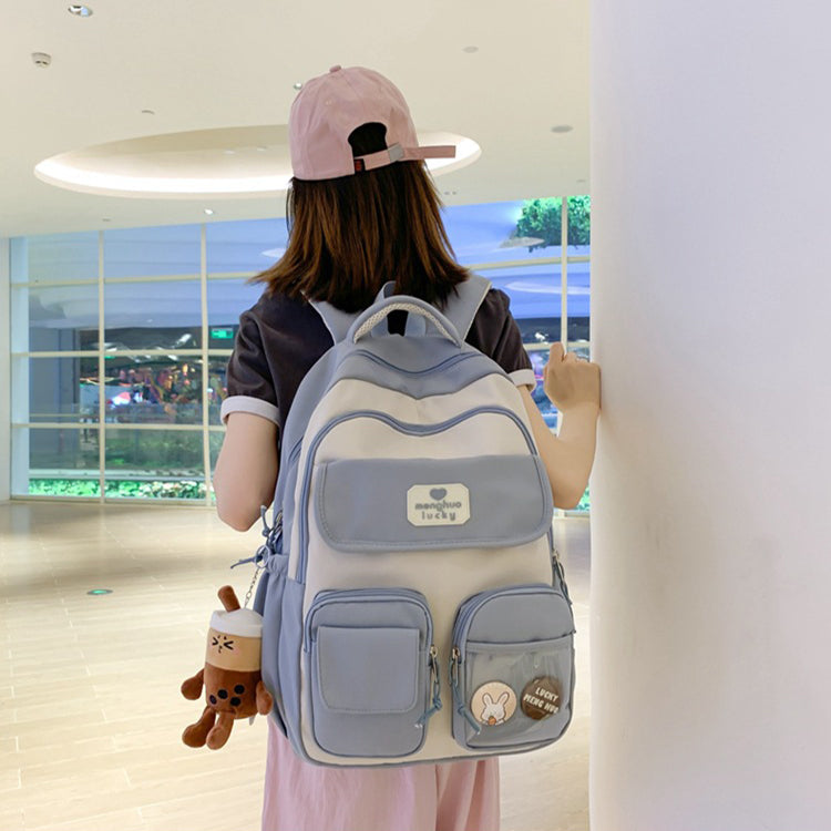 Sarah Express Preppy Multi-Pocket Campus Backpack