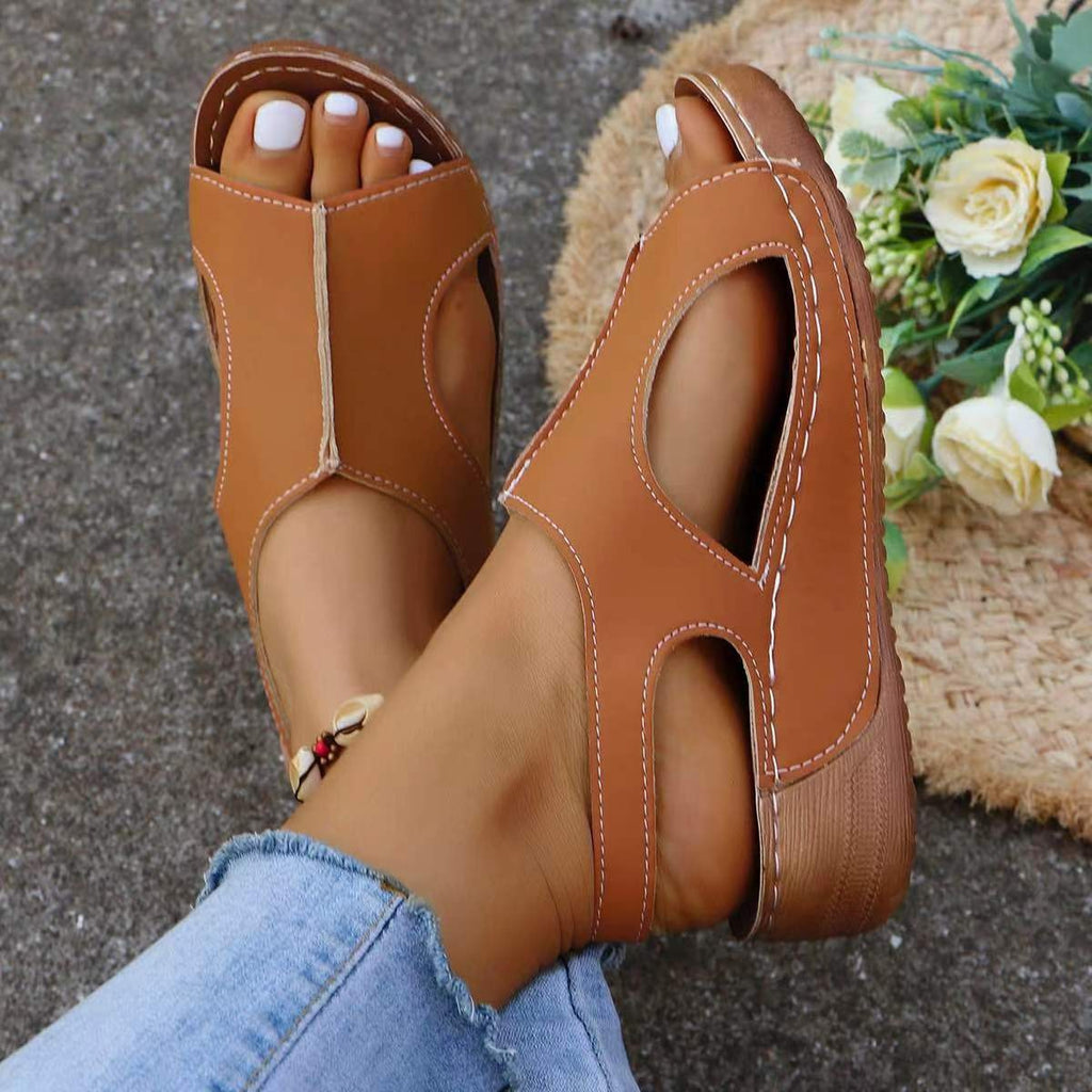 Sarah Express Elastic Band Platform Wedge Sandals