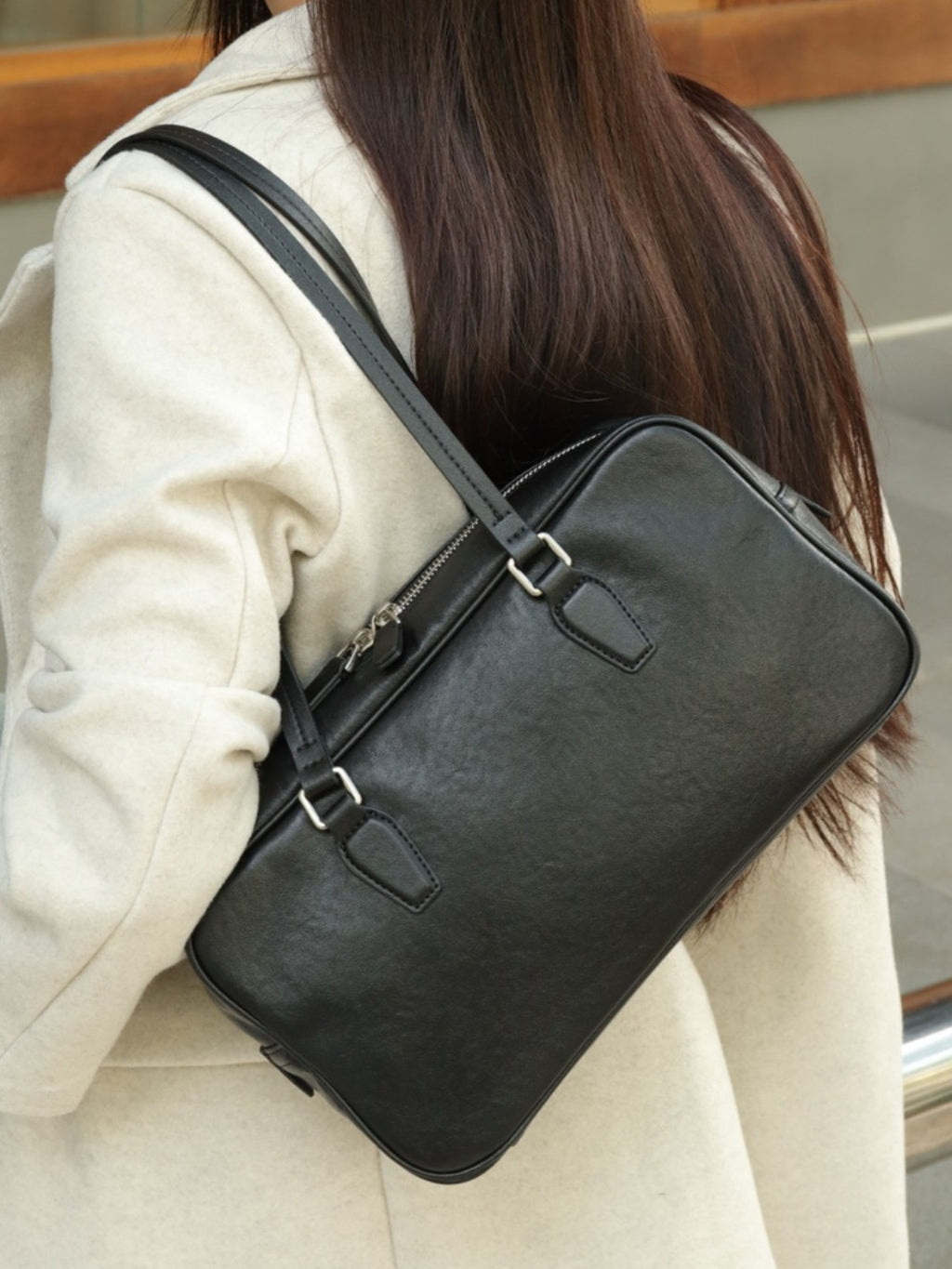 Head Layer Cowhide Women's Bag Cross-border New Armpit Bag Bowling Bag Tote Bag Niche High-end Leather Handbag – product detail