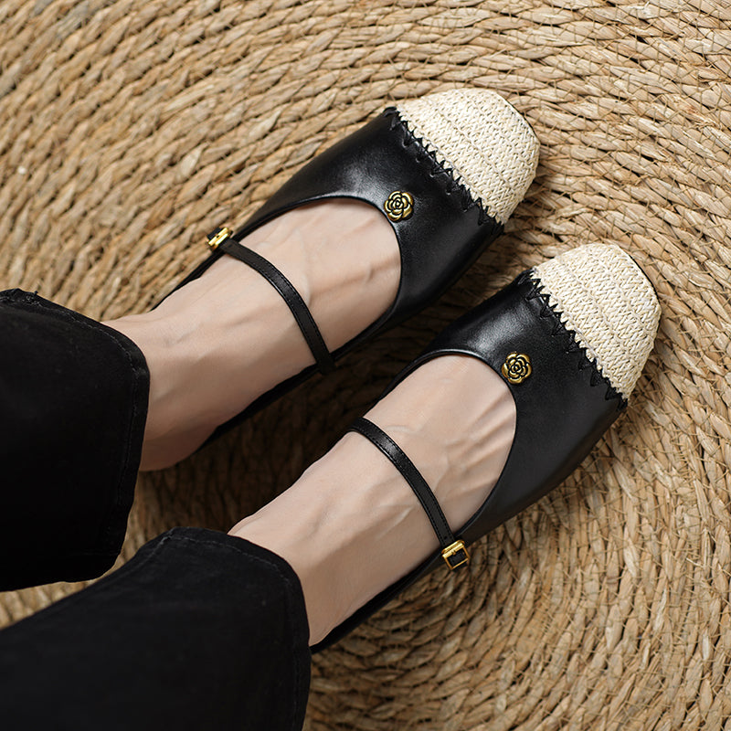 Sarah Express Handmade Leather Mary Jane Slide Sandals