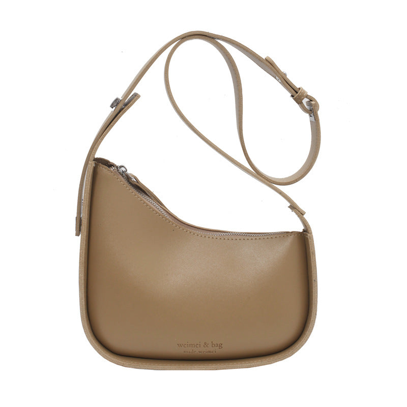 Sarah Express Retro Minimalist Saddle Crossbody Dumpling Bag Cream Green