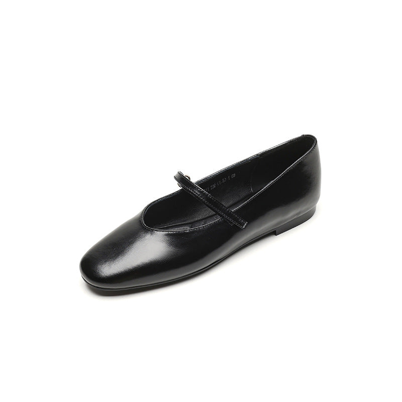 Sarah Express Classic Mary Jane Buckle Flats Black