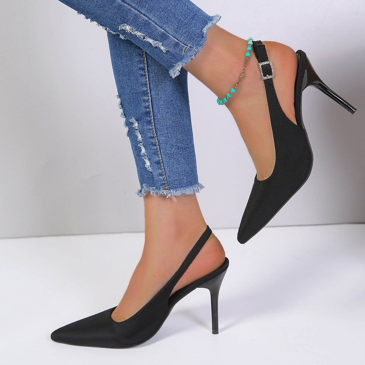 Sarah Express Pointed Toe Buckle Strap Stiletto Sandals