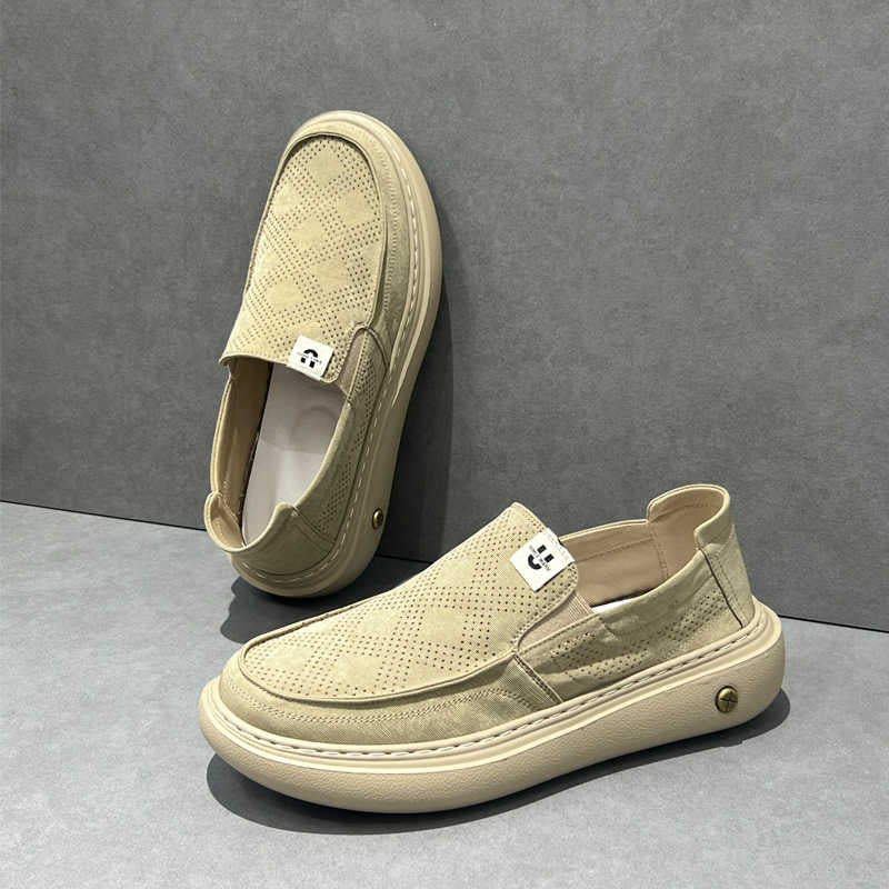 New Summer Men's Canvas Shoes, Thick Sole Light Skate Shoes, Wide Toe Casual Sneakers – product detail alternate view 3