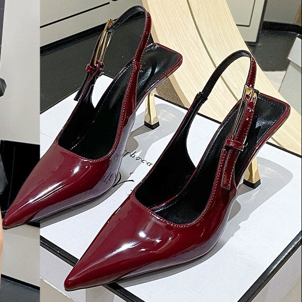 Sarah Express Pointed-Toe Stiletto Sandals Low Heel