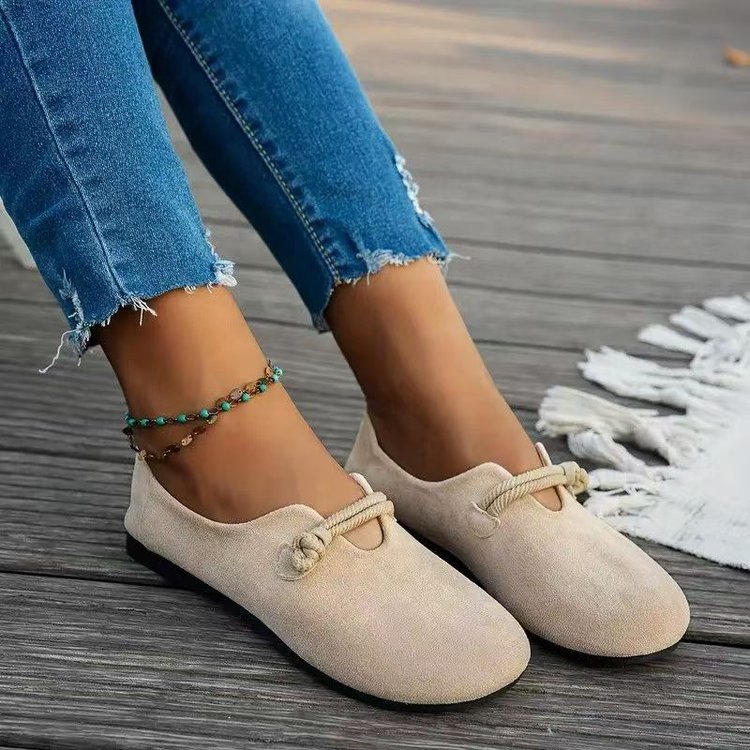 Sarah Express Women's Round Toe Suede Slip-On Flats