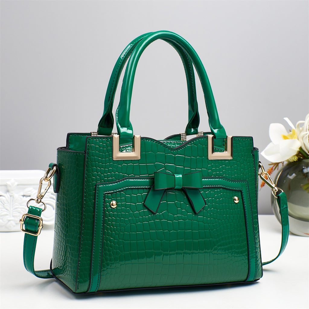 Sarah Express Structured PU Leather Tote Clutch Set