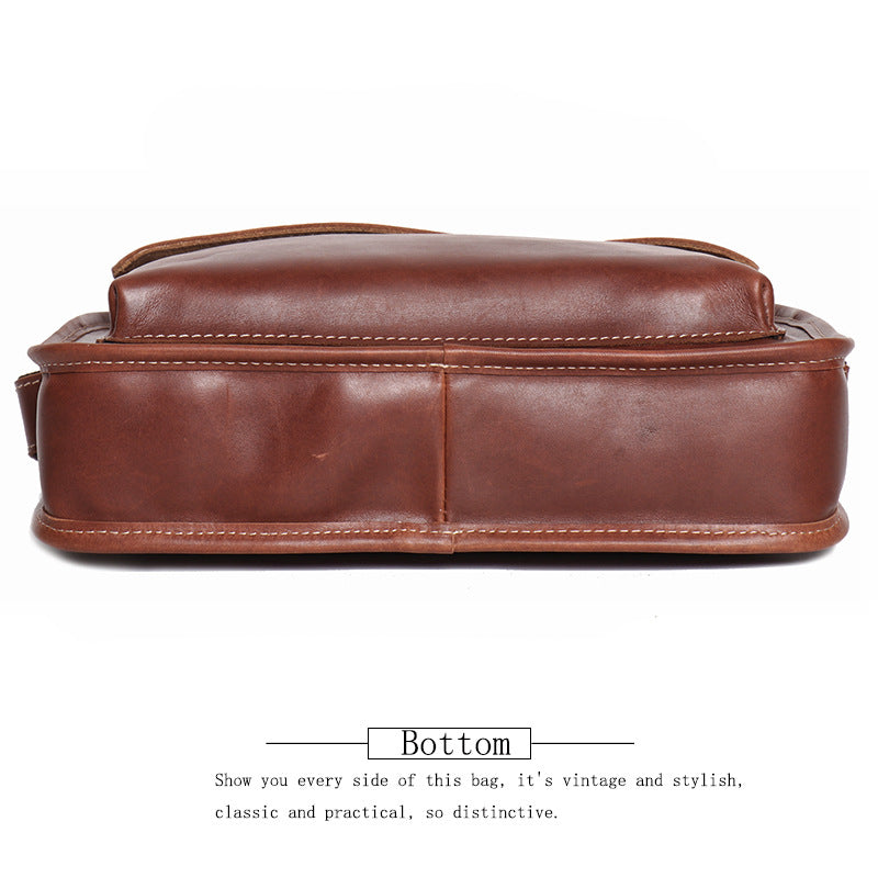Sarah Express Men's Cowhide Leather Casual Shoulder Bag