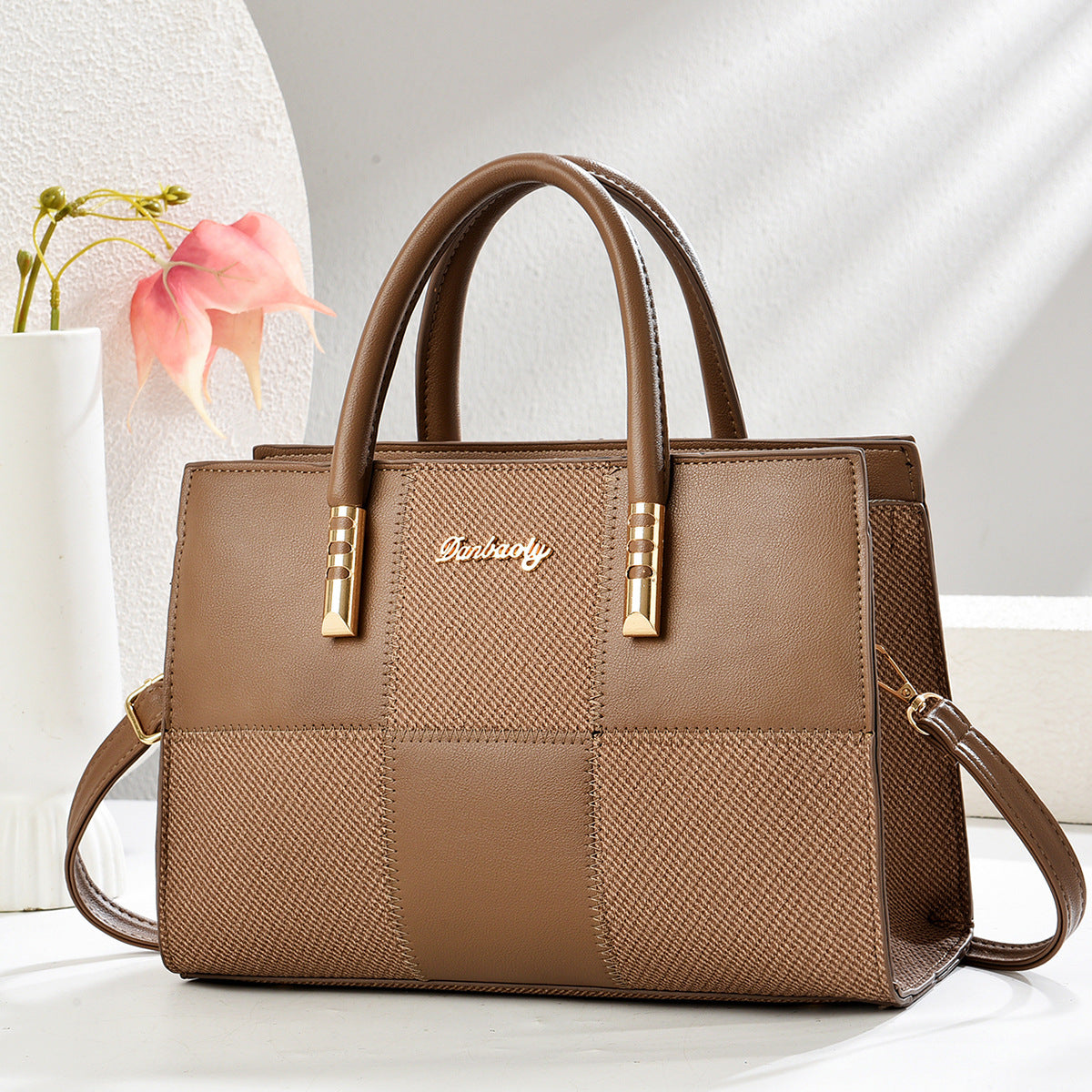 Sarah Express Patchwork Color Block Tote Handbag
