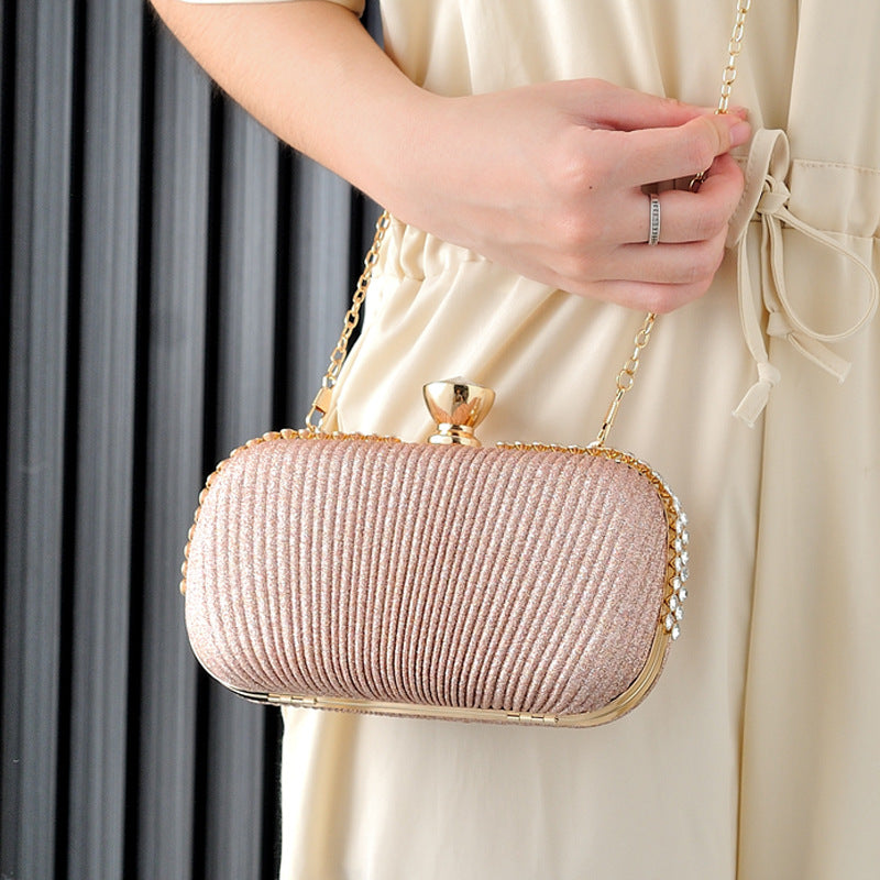 Sarah Express Glitter Oval Evening Clutch Handbag