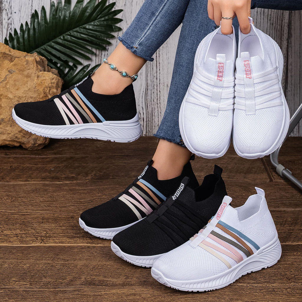 Sarah Express Breathable Flyknit Slip-On Casual Sneakers