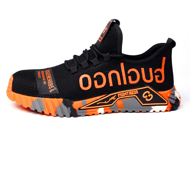 Sarah Express Steel Toe Puncture Resistant Work Sneakers Orange