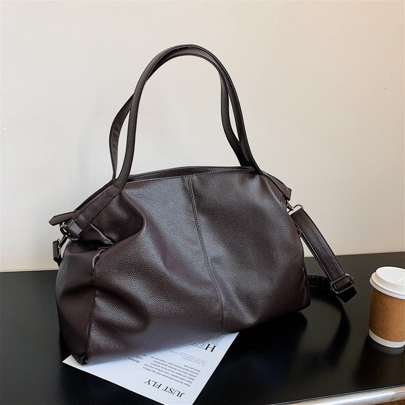 Sarah Express Soft Surface Casual Tote Messenger Bag Coffee
