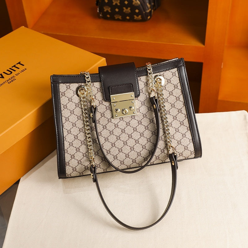 Sarah Express Structured Patterned Leather Shoulder Bag