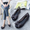 Sarah Express Women's Slip-On Flats with Bow Detail Black
