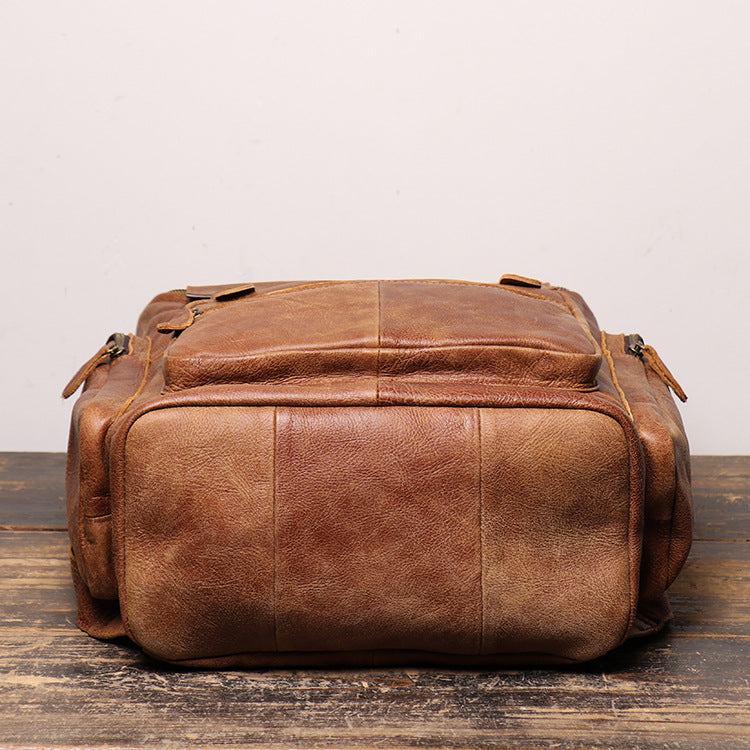 Sarah Express Retro Genuine Leather Men's Travel Backpack