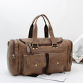 Sarah Express Vintage Large Capacity Duffel Gym Bag Brown
