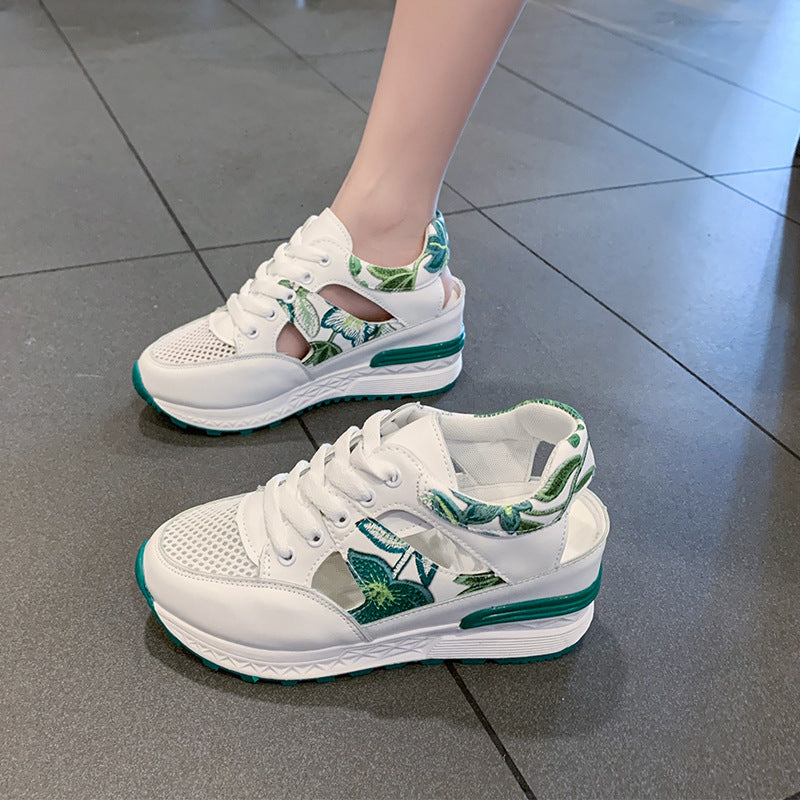 Sarah Express Breathable Mesh Cutout Thick Soled Sneakers