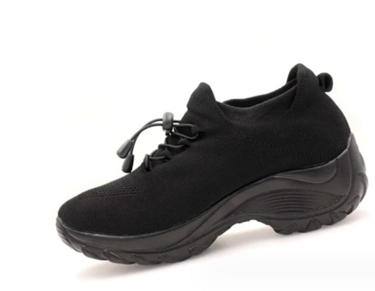 Sarah Express Breathable Mesh Sock Sneakers with Cross-Straps