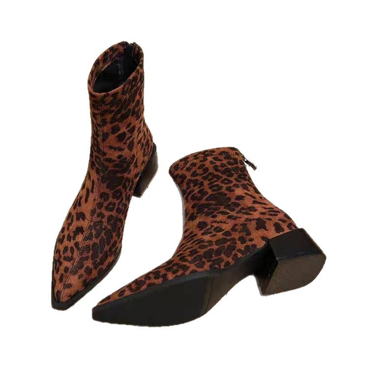 Sarah Express Pointed-Toe Chunky Heel Ankle Boots
