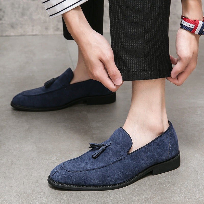 Sarah Express Unisex Suede Tassel Slip-On Flats