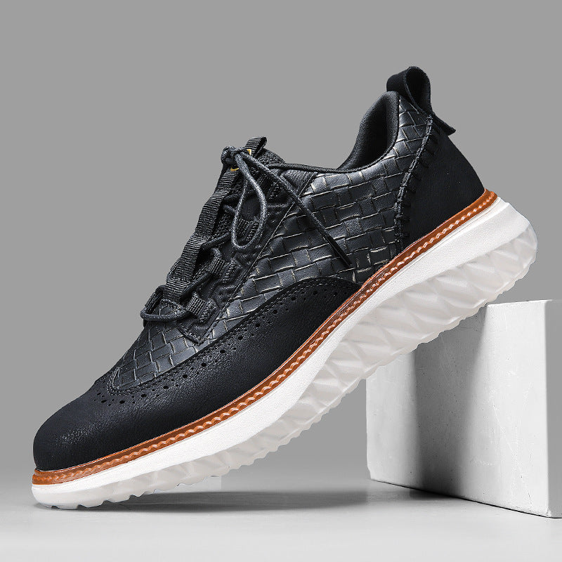 Sarah Express Men's Breathable Woven Texture Casual Sneakers