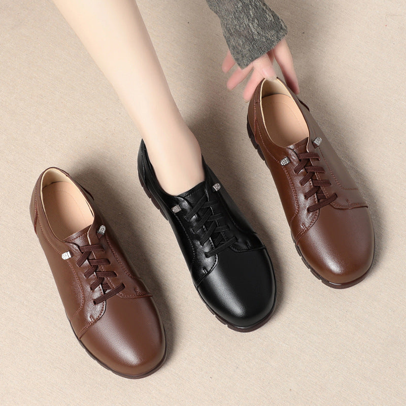 Sarah Express Women's Casual Leather Slip-On Flats