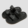 Sarah Express Retro Hollow-Out EVA Slip-On Sandals Black