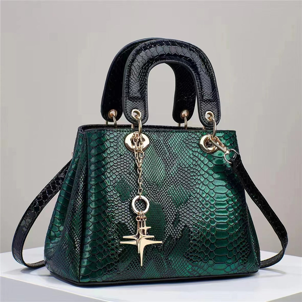 Sarah Express Crocodile Pattern Structured Messenger Bag