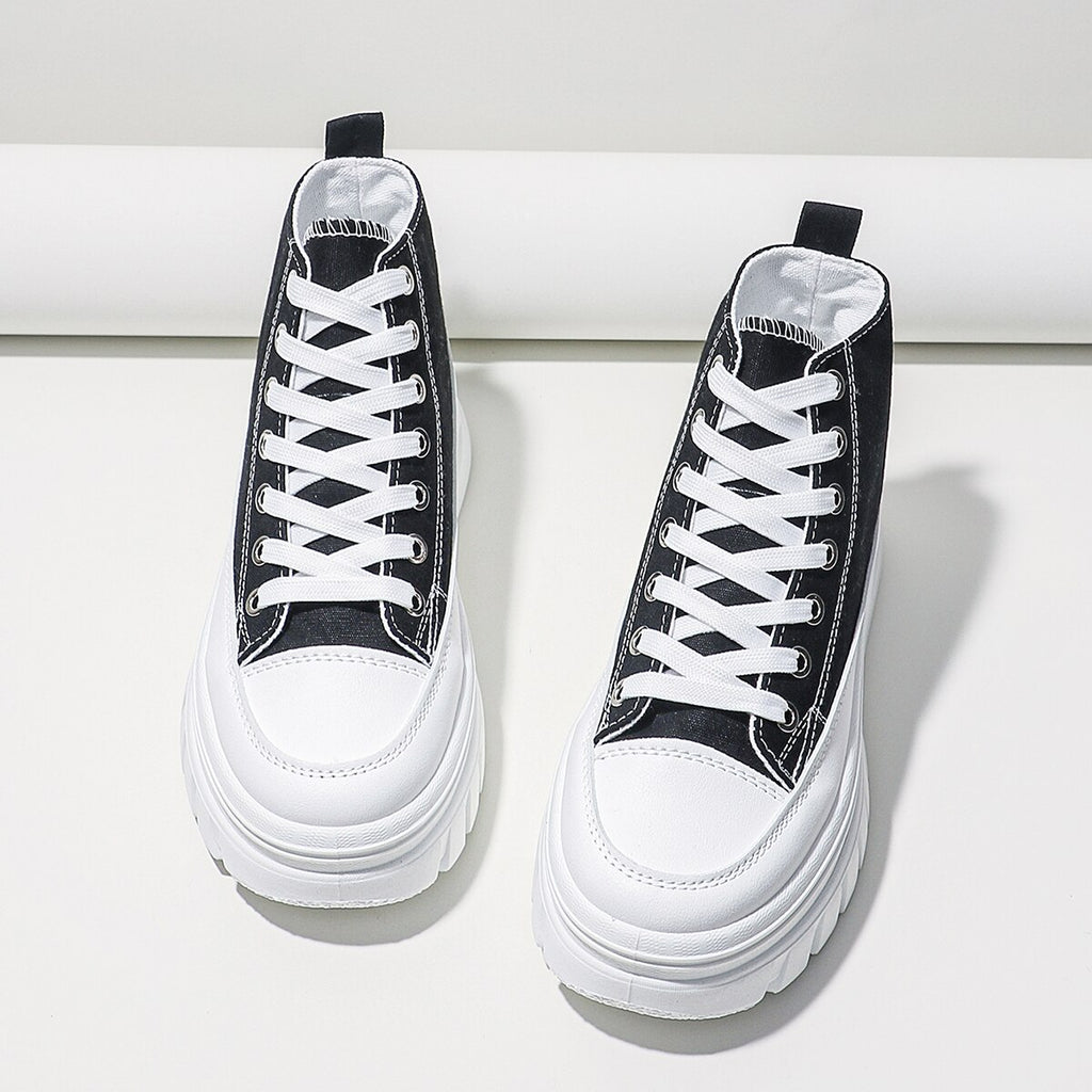 Sarah Express High Top Flatform Lace Up Sneakers