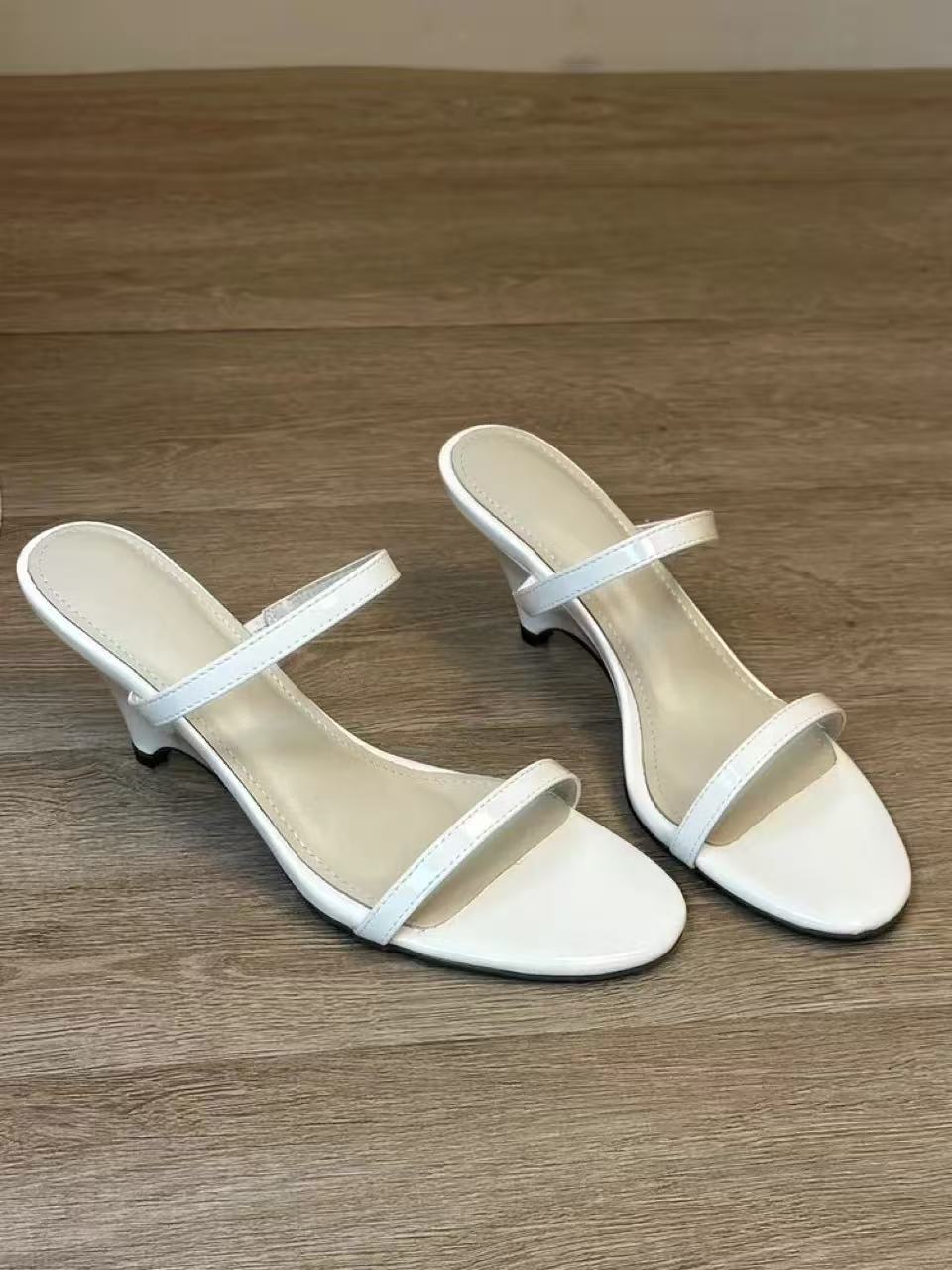 Sarah Express Minimalist Kitten Heel One-Strap Sandals