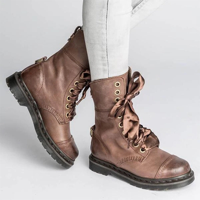 Sarah Express Women's British Style Lace Up Ankle Boots
