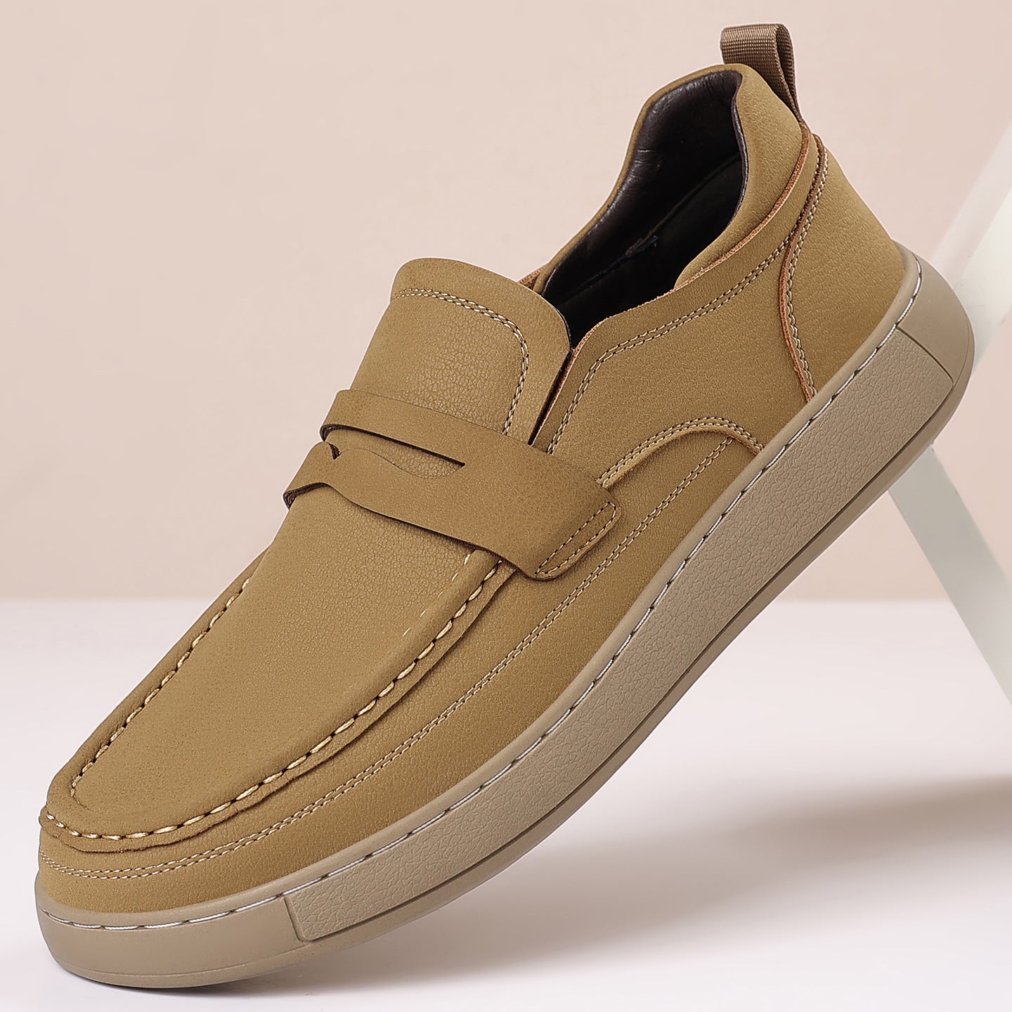 Sarah Express Men's Casual Slip-On Leather Loafers