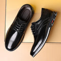 Sarah Express Men's Casual Leather Stitching Work Shoes Black