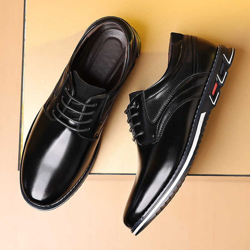 Sarah Express Men's Casual Leather Stitching Work Shoes