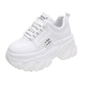 Sarah Express Women's Mesh Platform Dad Sneakers White