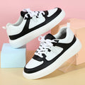 Sarah Express Color Block Platform Casual Sneakers Black And White