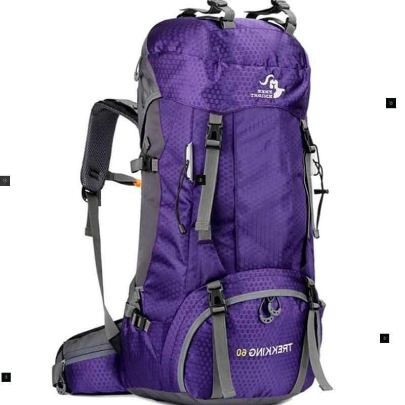 Sarah Express 60L Waterproof Hiking Travel Backpack New purple