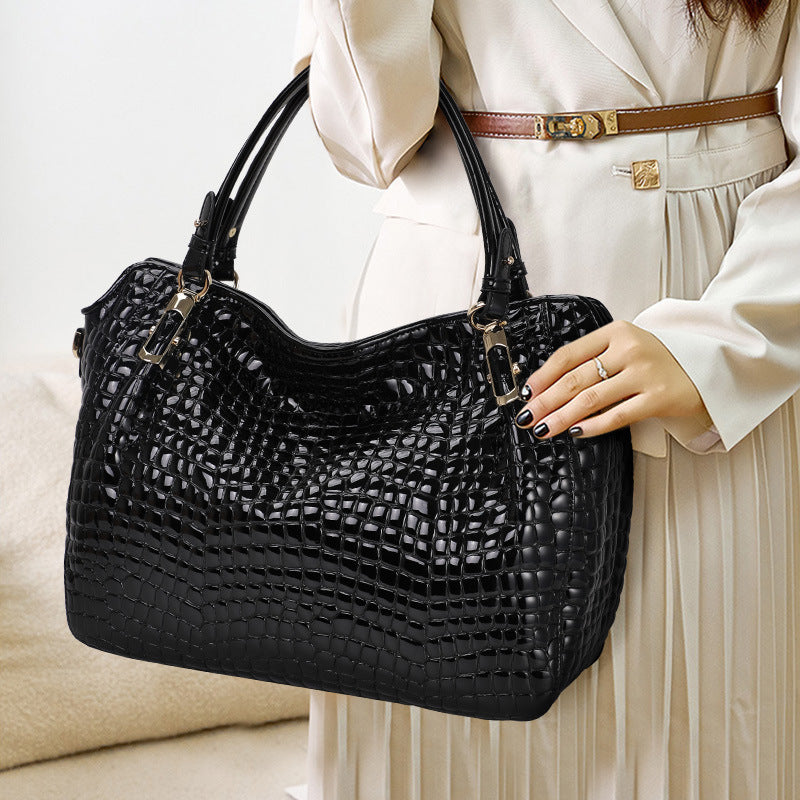 Sarah Express Crocodile Pattern Genuine Leather Tote Bag