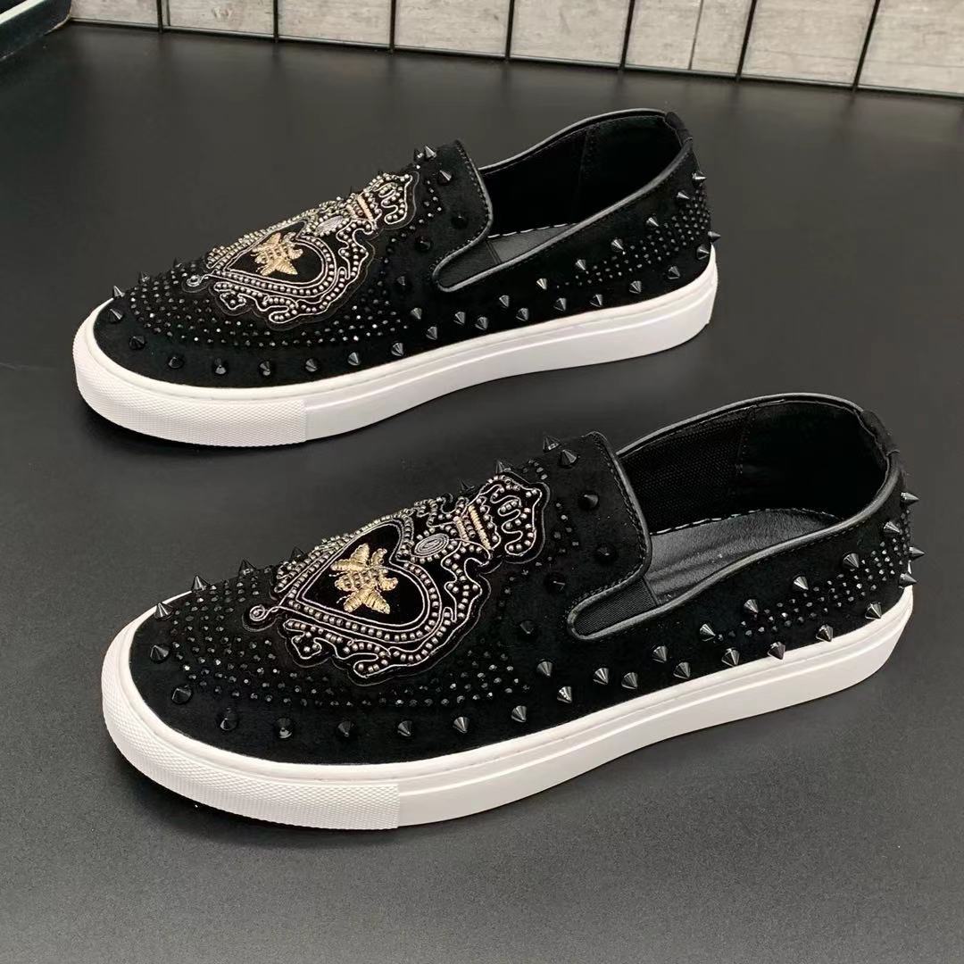 Sarah Express Men's Rivet Studded Casual Slip-On Shoes