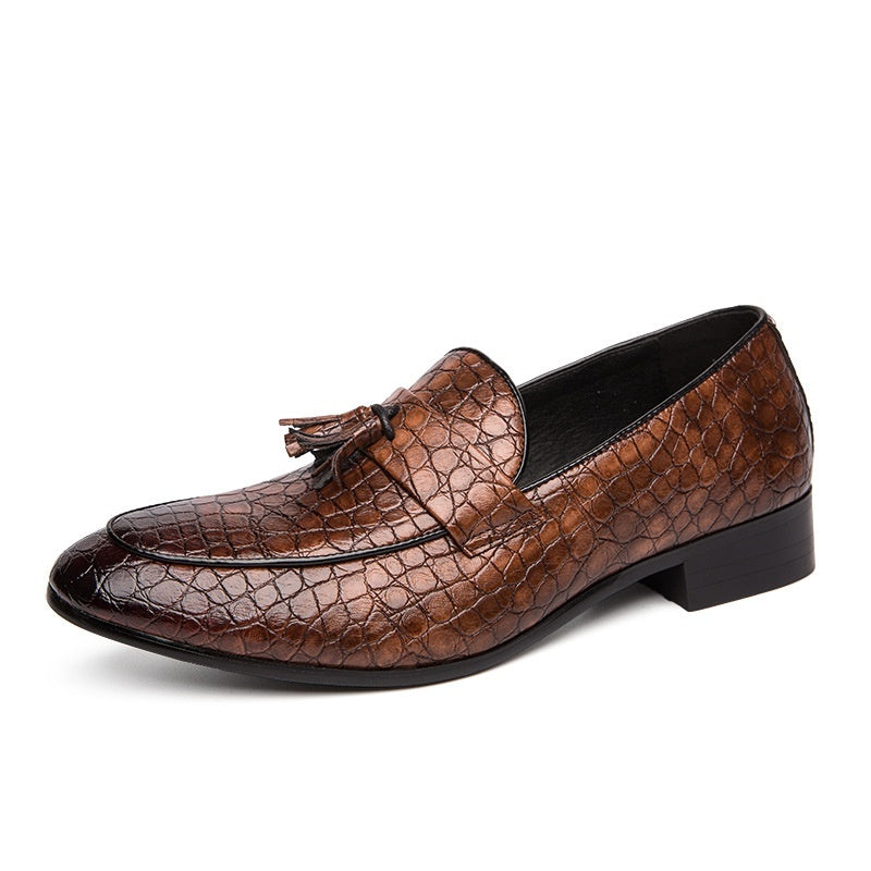 Sarah Express Men's Pointed-Toe Tassel Dress Shoes