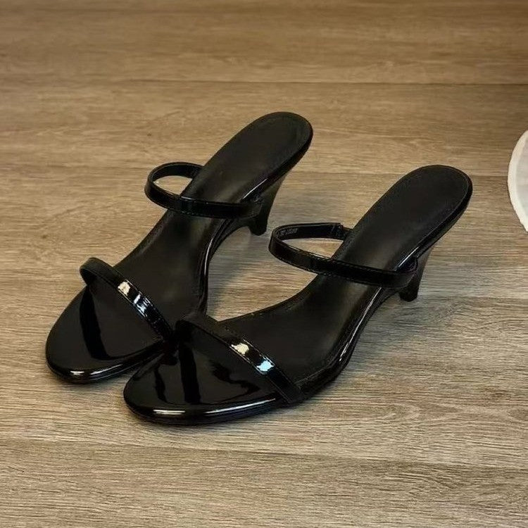 Sarah Express Minimalist Kitten Heel One-Strap Sandals