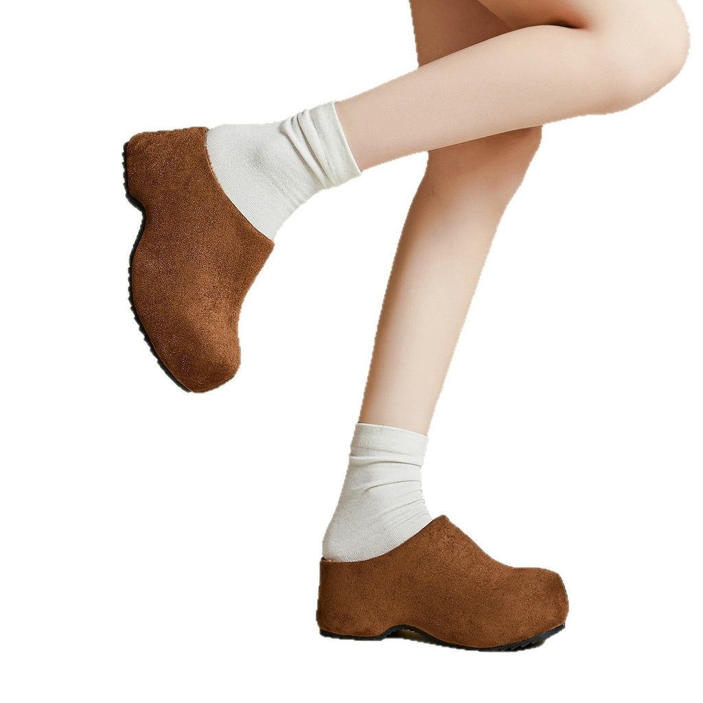 Sarah Express Retro Suede Chunky Platform Slip-On Mules