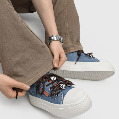 2026 New Spring Couple Canvas Skate Shoes, Toe-cap Height-increasing Casual Sneakers For Students & Men – product detail alternate view 5
