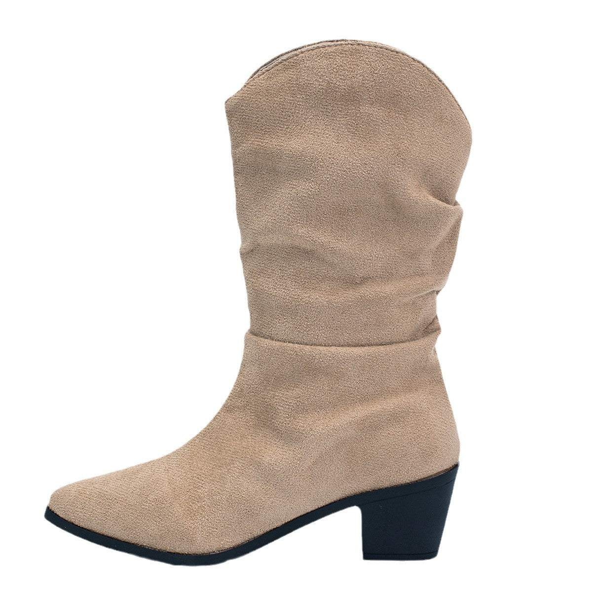 Sarah Express Chunky Heel Pointed Toe Midcalf Boots