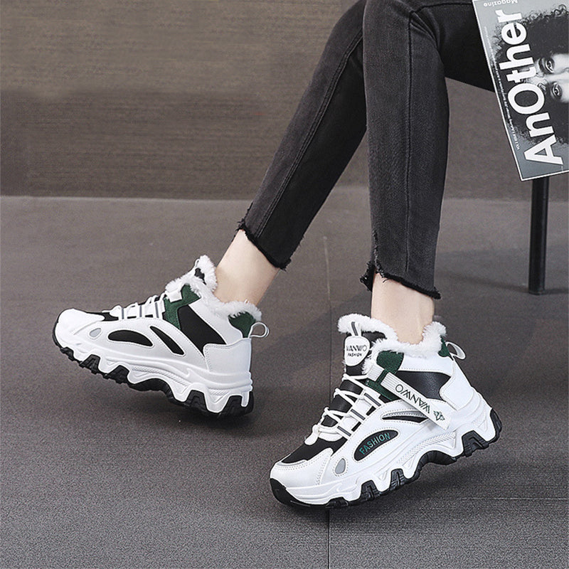 Sarah Express Women's Plush Lace-Up High-Top Sneakers