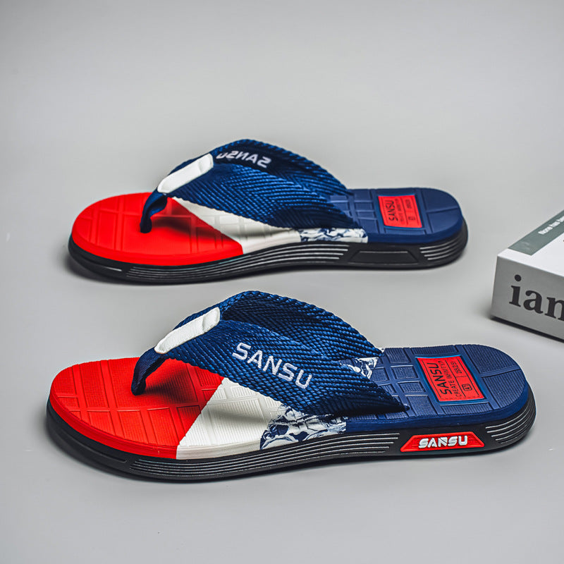 Sarah Express Men's Lightweight EVA Outdoor Flip-Flops Blue